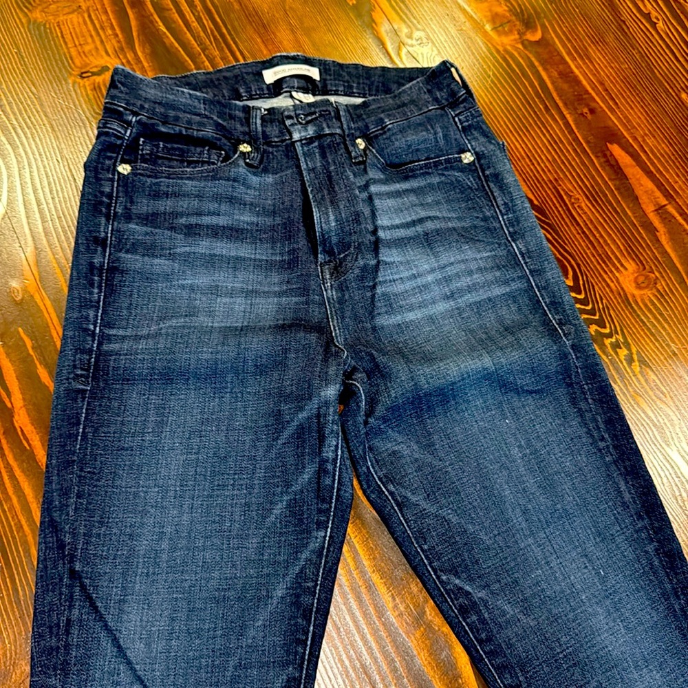 Good American high-rise, dark blue stretchy skinny